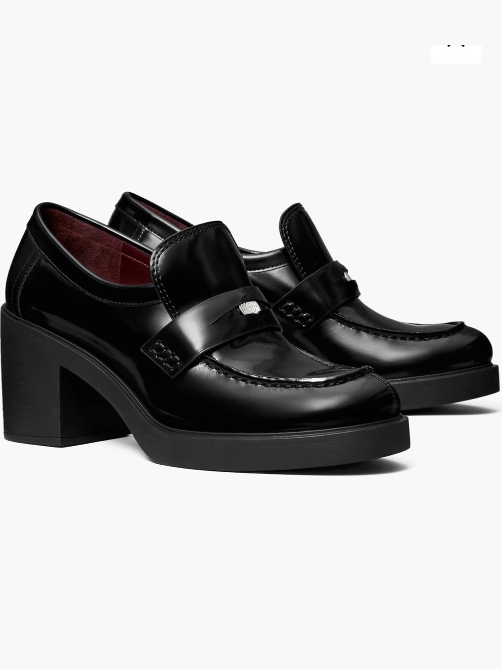 Tory Burch Patent Loafers with Chunk Block Heel - size 9